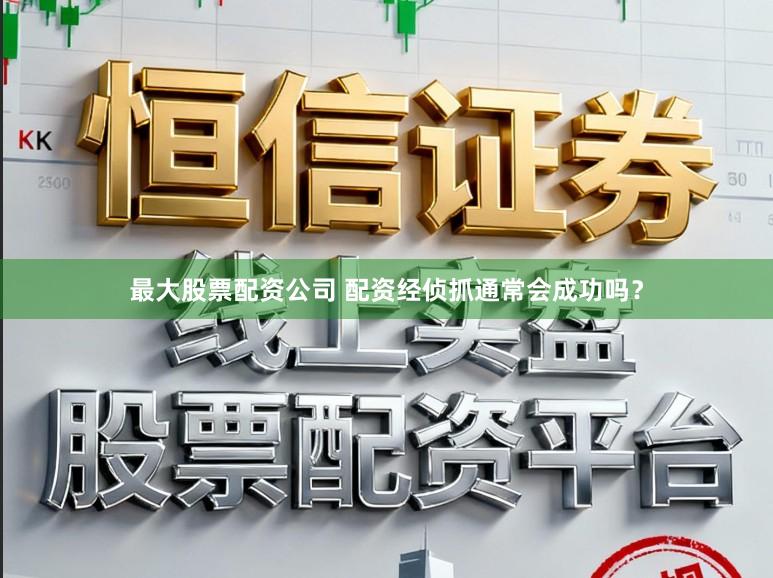 最大股票配资公司 配资经侦抓通常会成功吗？